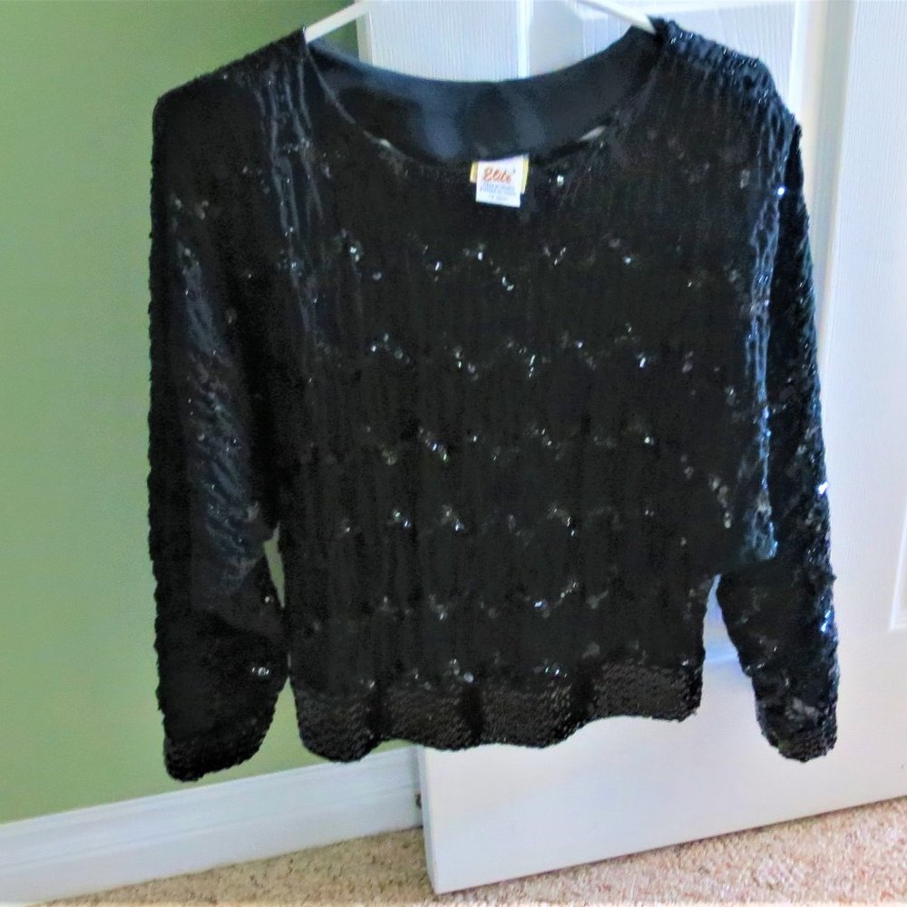 Vintage Ladies Sequin party top